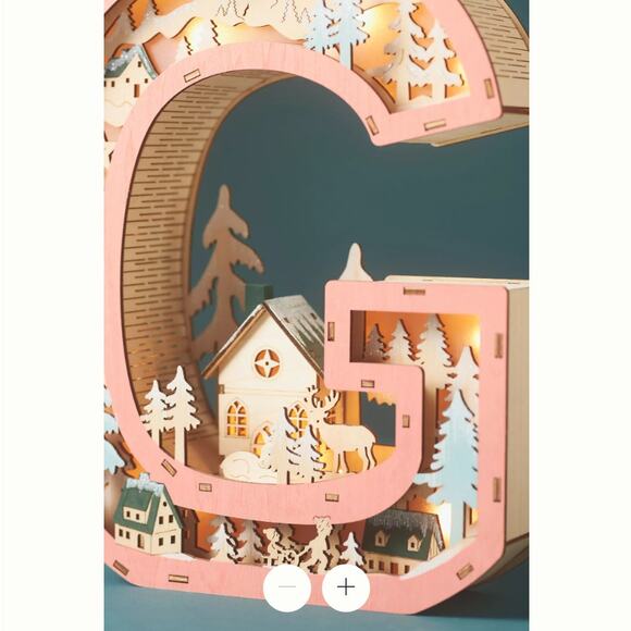 Anthropologie Wonderland Scene Monogram Initial Letter G Christmas Holiday light - Picture 3 of 8